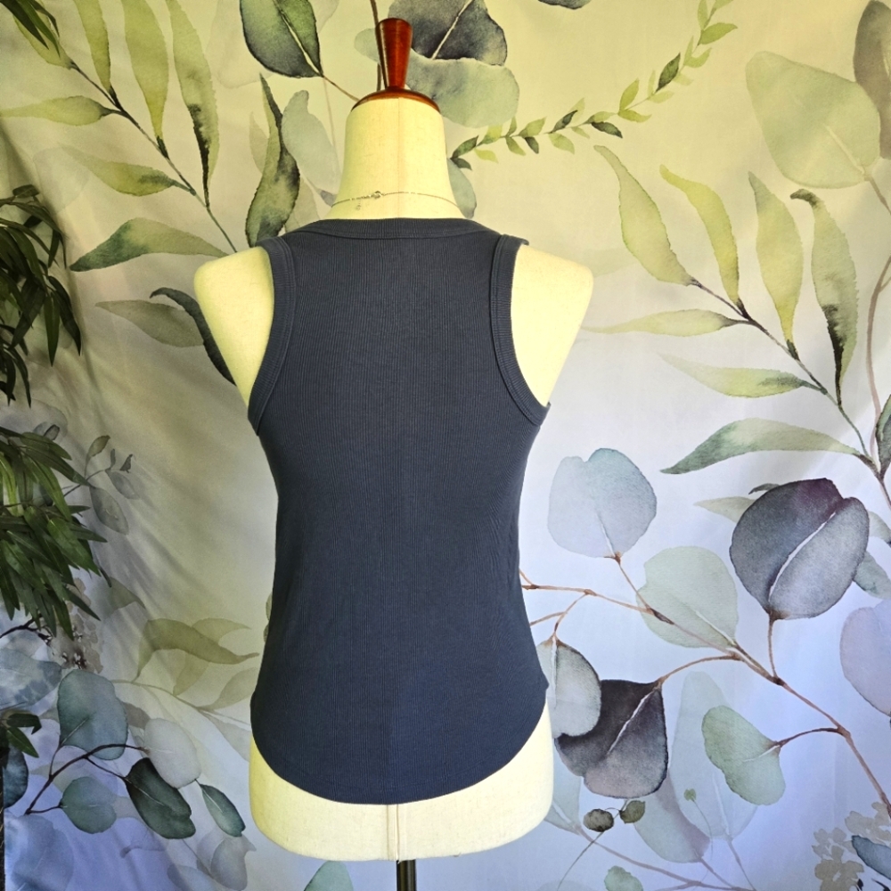 SO | Ribbed Tank Top in Gray sz M - Picture 2 of 6